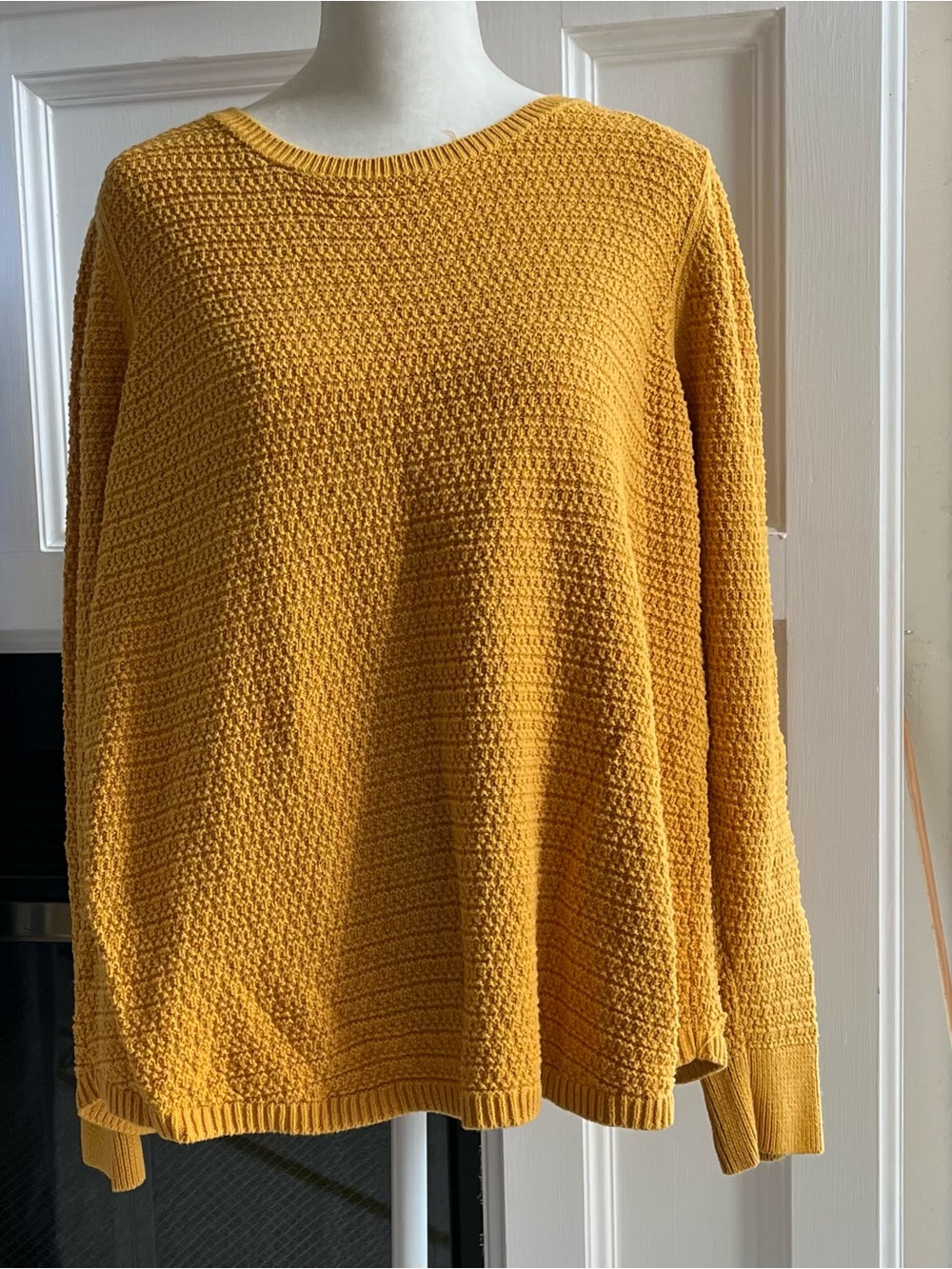 LOFT Textured Goldenrod Crewneck Sweater — NWOT